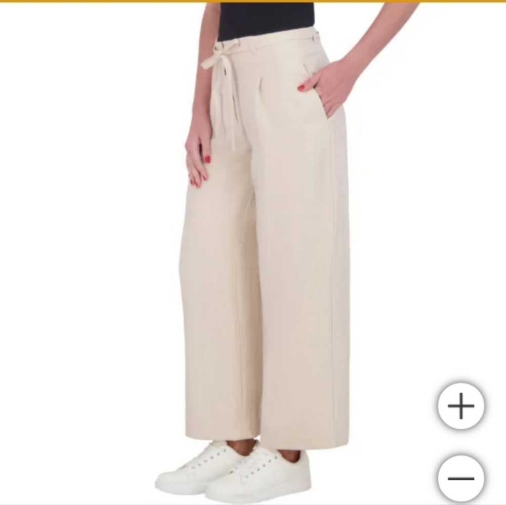 NWT DKNY Women's Drawstring Ankle‎ Pant Tan - Picture 3 of 9